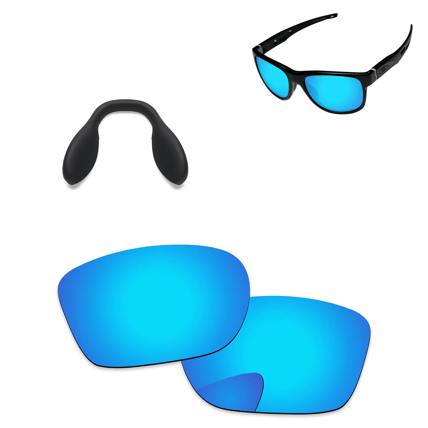 PapaViva Polarizirana Zamenjava Leč & Black Nos Blazinice za Verodostojno Crossrange OO9361 sončna Očala - Več Možnosti