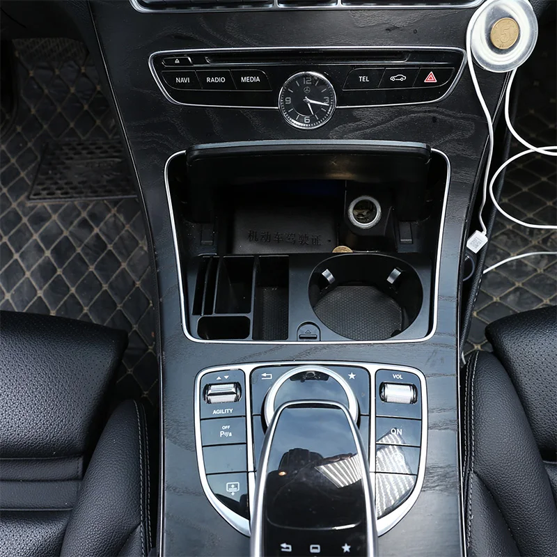 Za Mercedes Benz C E GLC Razred W205 W213 X253-2018 Centralne Škatla za Shranjevanje Držalo Stojalo, Nosilec za Telefon, Avto, dodatna Oprema