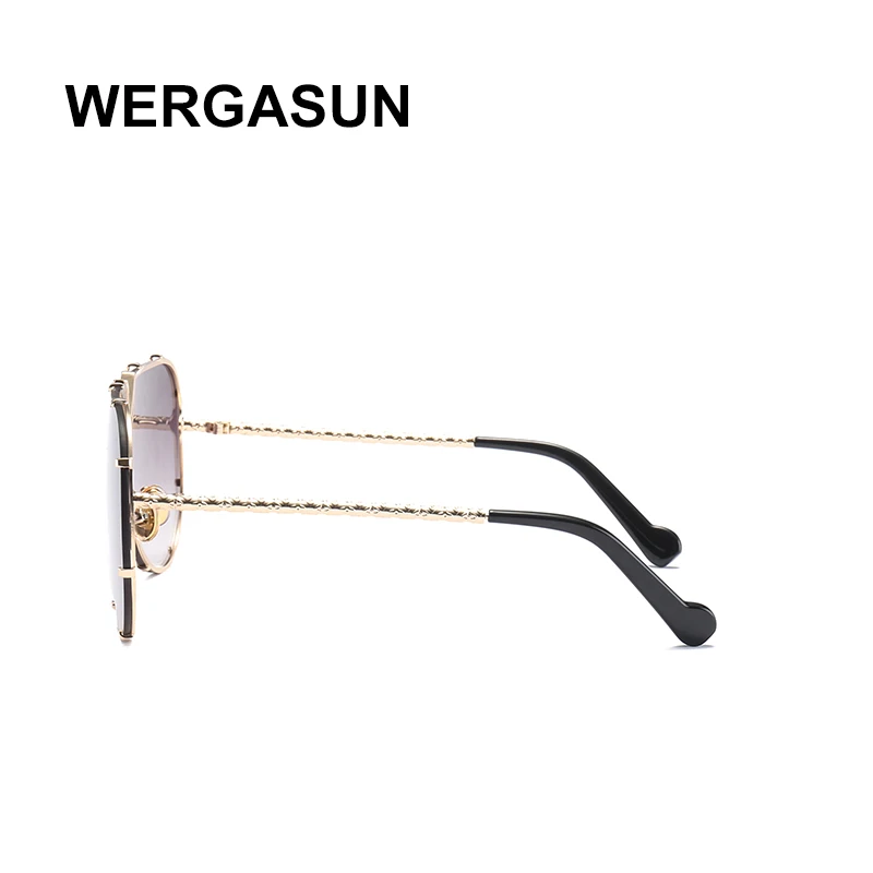 WERGASUN Novo Oversize sončna Očala Ženske blagovne Znamke Oblikovalec Moških Luksuzni Zrcalne Prevleke sončna Očala Ženska Očala Oculos De Sol uv400