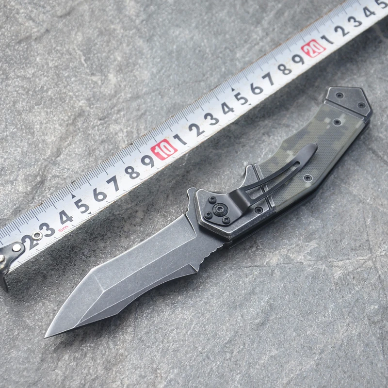Visoka Kakovost Folding Nož Rezilo Gume Ročaj Kroglični Ležaj Taktično Preživetje Kampiranje Noži Na Prostem Paketni Folding Nož Orodja