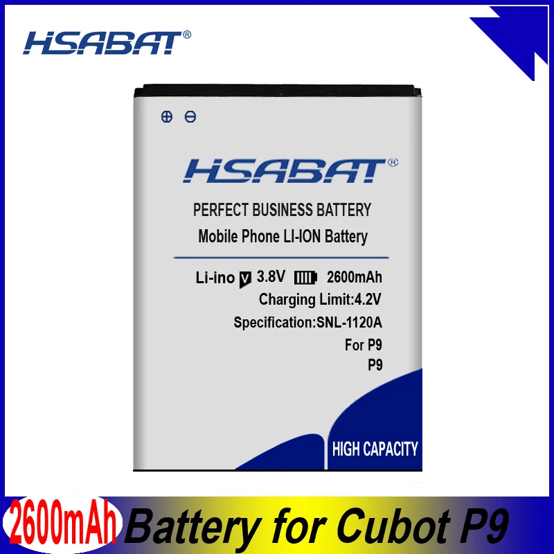 HSABAT 2600mAh Za Cubot P9 Litij-ionsko polimer baterijo