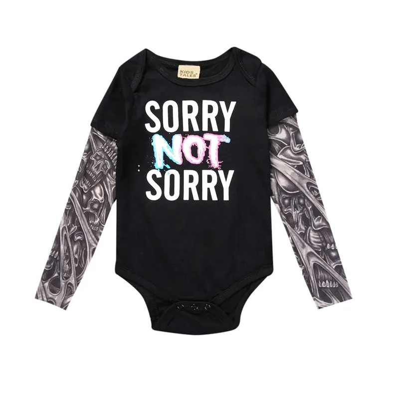 Pomlad Newborn Baby Bodysuit Risanka Tatoo Otroška Oblačila Bombaž Dolgimi Rokavi Za Malčke Dekliška Oblačila Tiskanje Novorojenega Dečka Jumpsuit