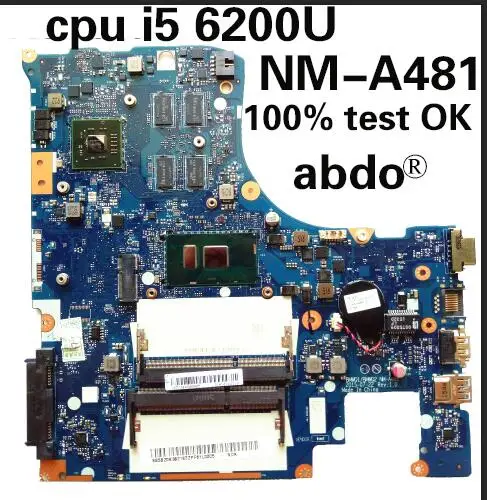 NM-A481 za Lenovo deaPad 300-15ISK zvezek motherboard 5B20K38185 PROCESOR i5 6200U GPU R5 M330 2G test delo