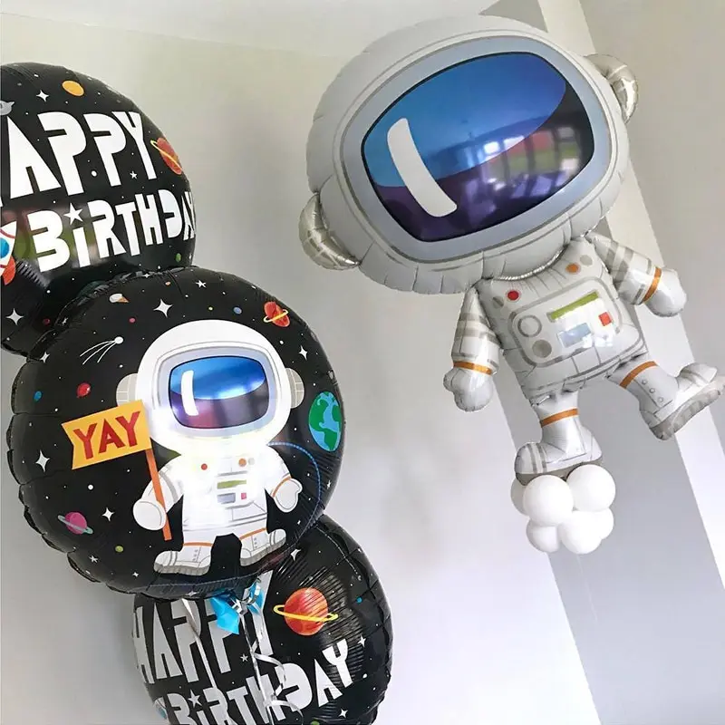 50pcs Risanka Astronavt Baloni Kul Raziskovanje Prostora Aluminijasto Folijo Žogo Za Baby Tuš Rojstni Okraski Otroci Balon
