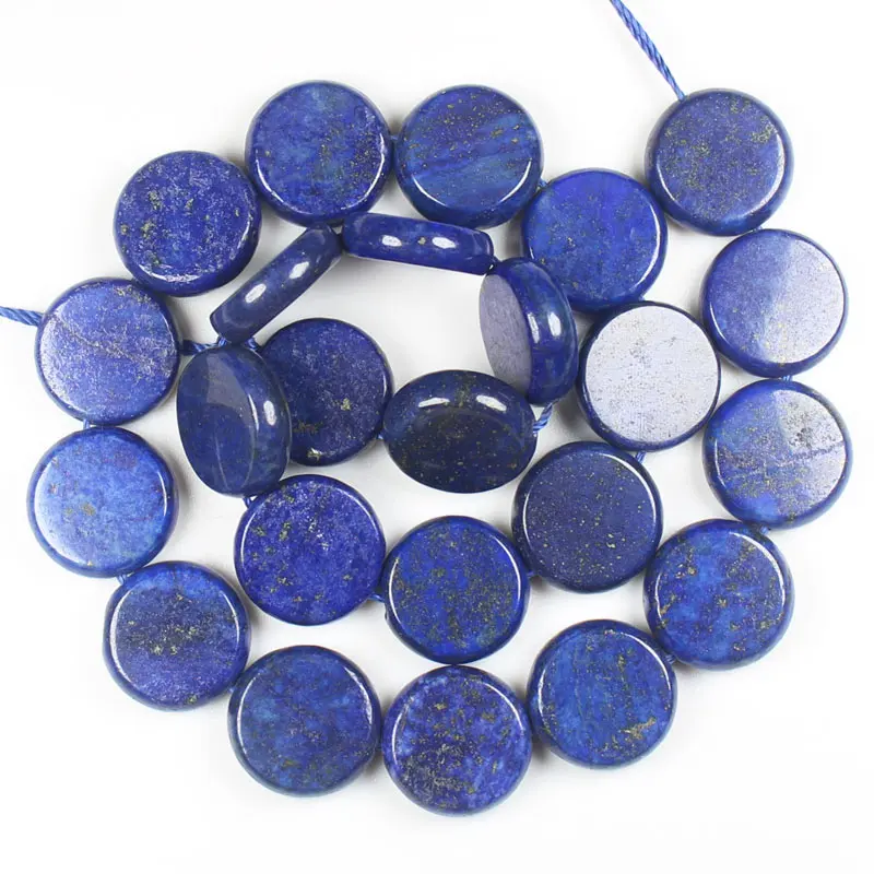 Debelo Lapis Lazuli Disk obliko Beads15