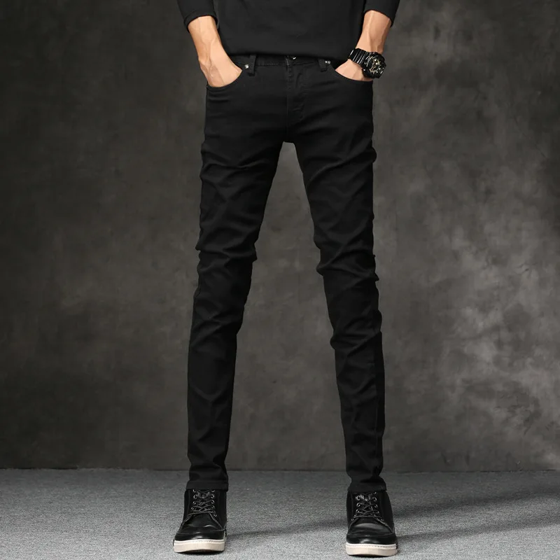 2018 Pomlad Nove moške Kavbojke, Črno Klasičen Modni Oblikovalec Denim Skinny Jeans moške priložnostne Visoke Kakovosti Slim Fit Hlače