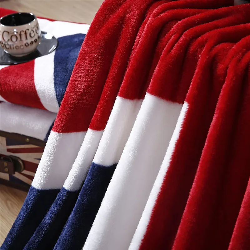 Debelo Britanski Ameriško Zastavo Kariran Odeje za Postelje Tanke Flanela Runo Vrže na Posteljo, Kavč Postelja Kritje Stanja Bedspread Manta