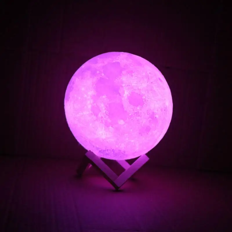 Luna Lučka Noč Lahka 3D Tiskanja Mesečini Zatemniti LED Polnilna nočno omarico Namizno Svetilko Dropship USB Led Nočna Lučka doma