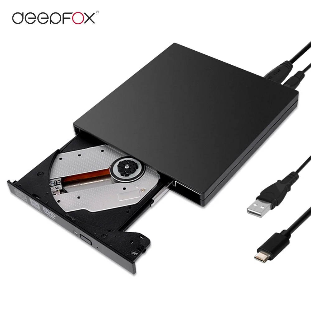 Deepfox USB 3.1 Tip C Zunanje CD DVD RW Optical Disk, DVD-Jev DVD Writer Super Pogon Za Prenosni računalnik, Prenosnik