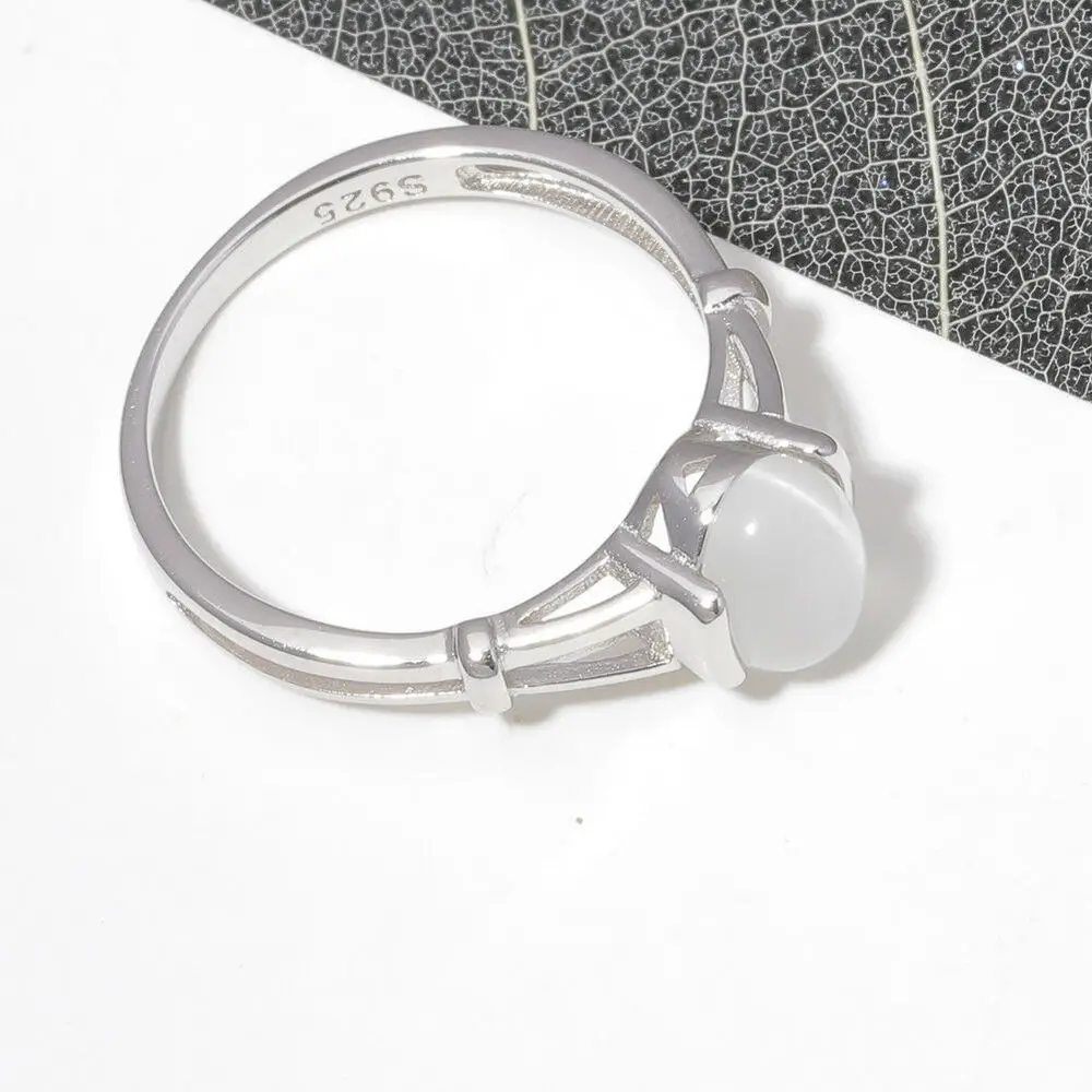 CiNily Ustvarili Opal Verodostojno Moonstone 925 Sterling Silver Obroči za Ženske Stranka Darilo Fine Nakit Prstan Velikost 6-10 SR001-9