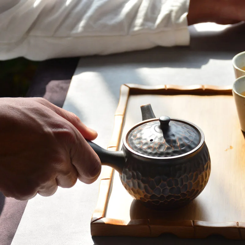 Retro Keramični Čajnik Kung Fu Čaj Nastavite Stranski Ročaj Lonci Japonski Lončenine En Lonec, Čaj, Kavo Lončenina Čaj Pot Grelnik Vode Ročno