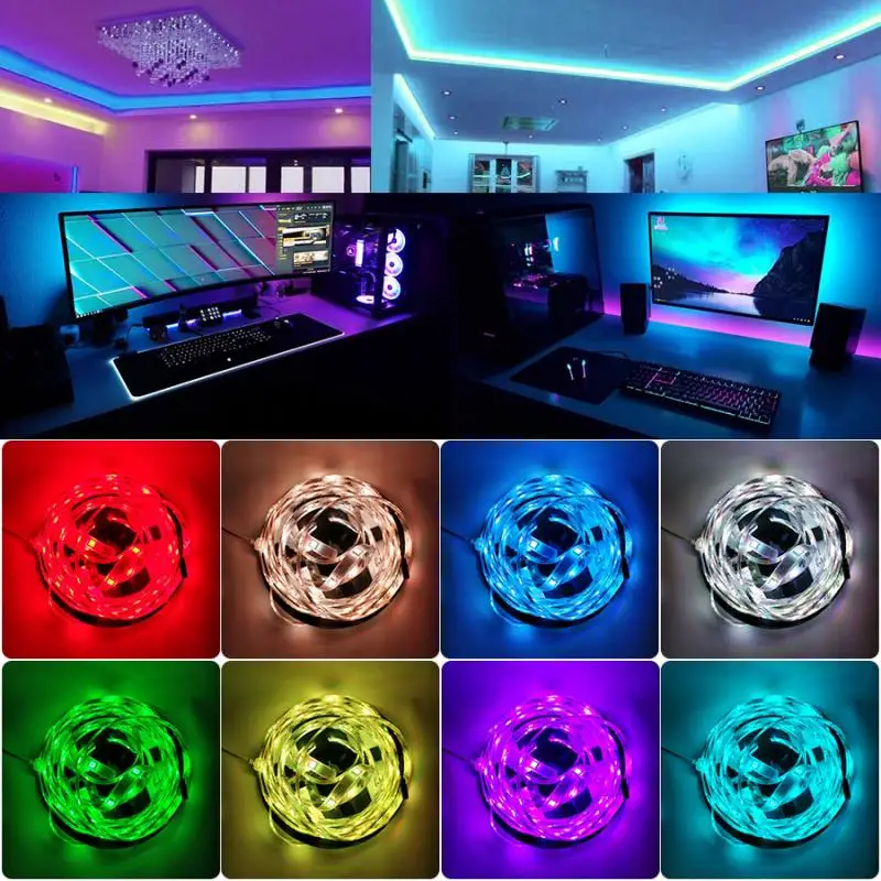 2835 Luči LED Trakovi, RGB Osvetlitev, Sinhronizacija Glasbe Barva Spreminja, Občutljive Built-in Mic App IR Bluetooth pod Nadzorom Led Trak Svetlobe