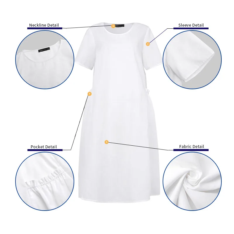 Celmia Plus Velikost Poletje Shirt Obleko Ženske 2021 Moda Priložnostne Kratek Rokav Žepi Midi Obleka Ženske Elegantne Vestidos Femininas