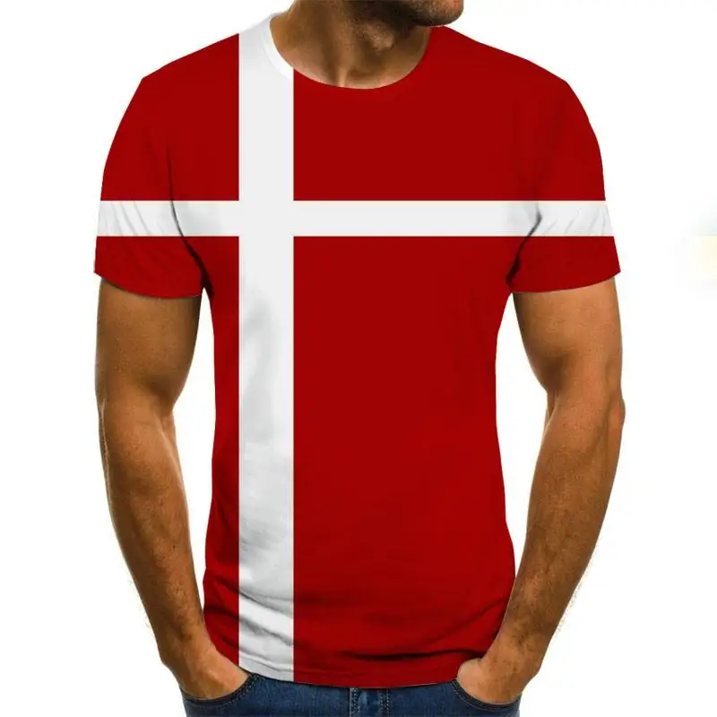 2020 novo poletje moška T-shirt 3D zastavo tiskanje krog vratu športna majica T-majice za moške