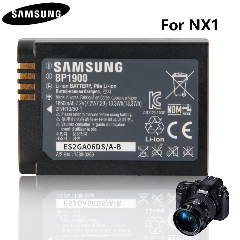 Original Baterija BP1900 Za Samsung NX1 Pametne Kamere, Baterija 1860mAh
