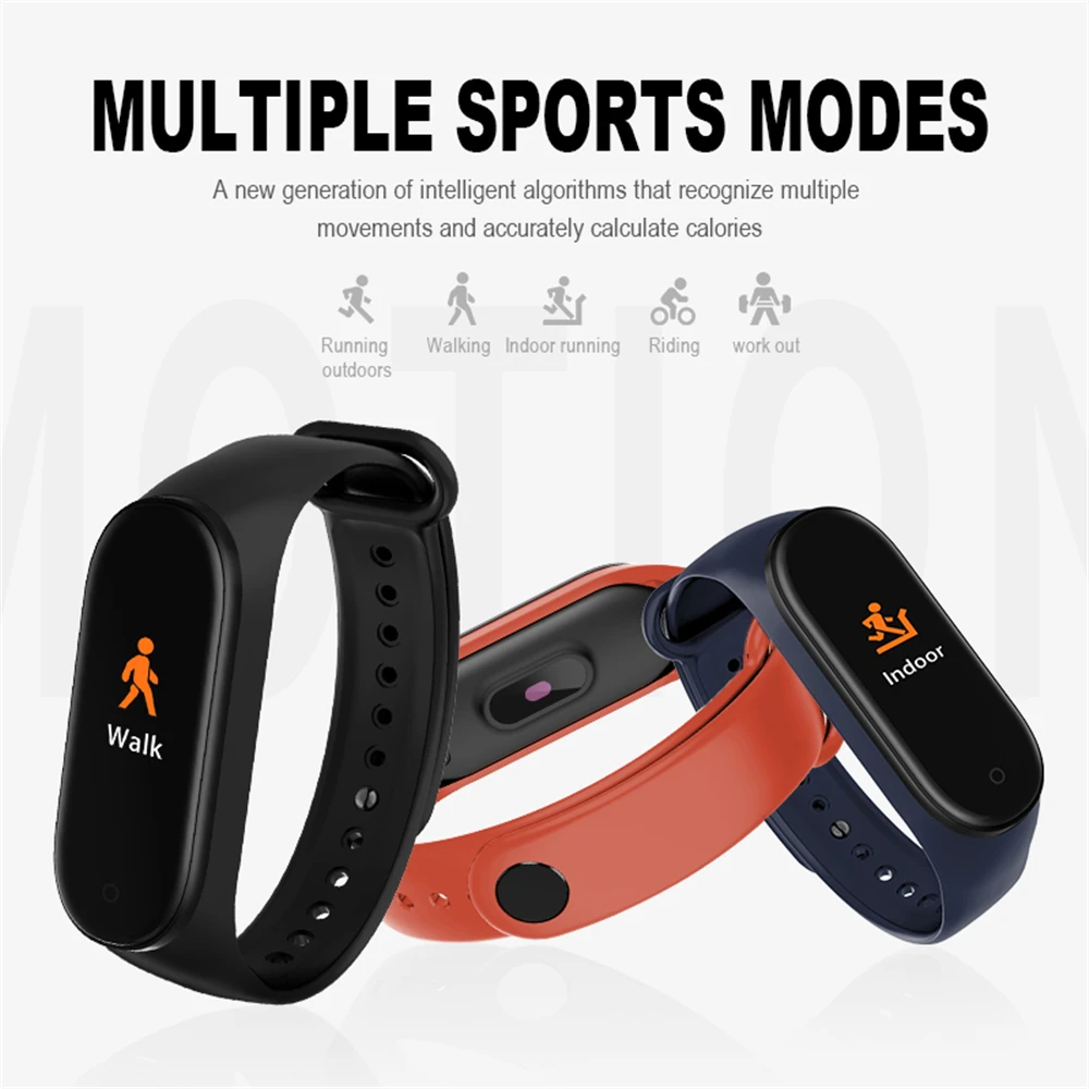 Športna Zapestnica za Moške in Ženske Nepremočljiva Smart Barvni Zaslon M4 Watch Srčnega utripa, Spremljanje Zdravja Tracker Smartband