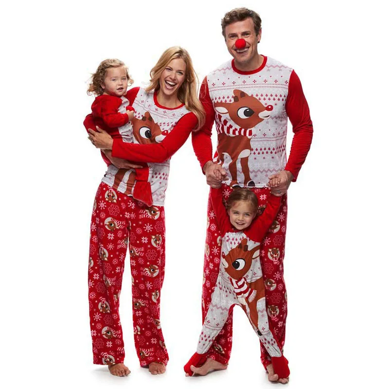 Božič Družinski Pižame Obleke, Kompleti Živali Natisnjeni More Domov Nositi Novo Leto 2020 Pižamo Moški Ženske Družino Ujemanja Obleke