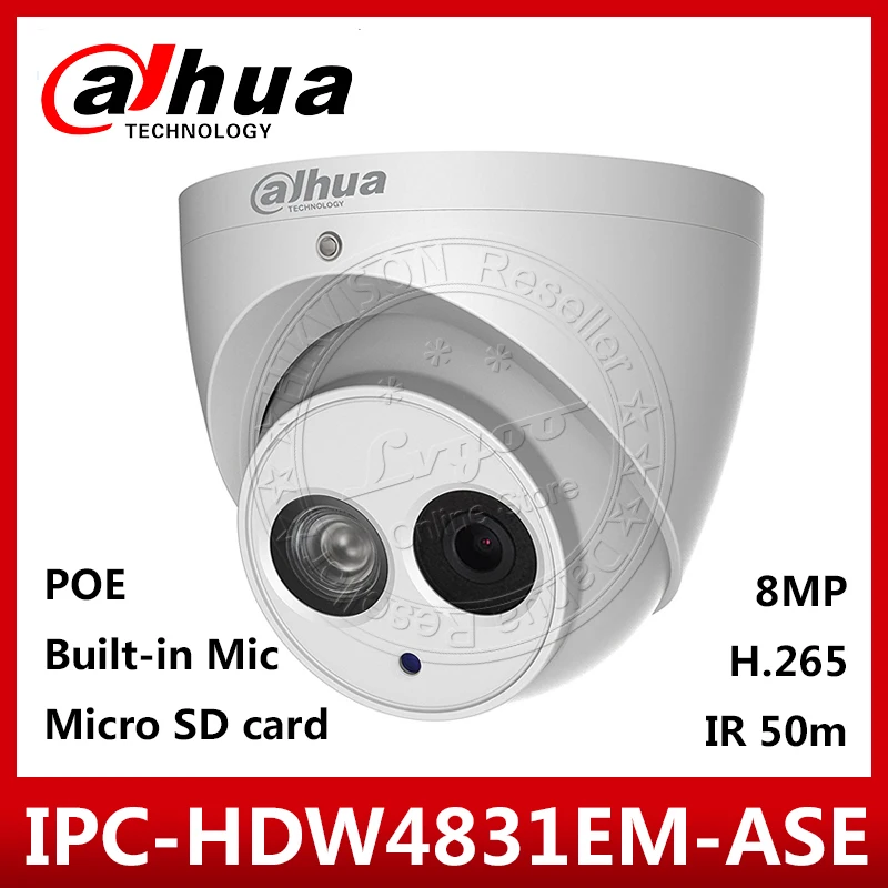 Dahua IPC-HDW4831EM-ASE 4K 8MP POE angleški FirmwareR 50m Varnostna Kamera Vgrajen Mikrofon Podporo SD Kartico Zamenjati IPC-HDW4830EM-KOT