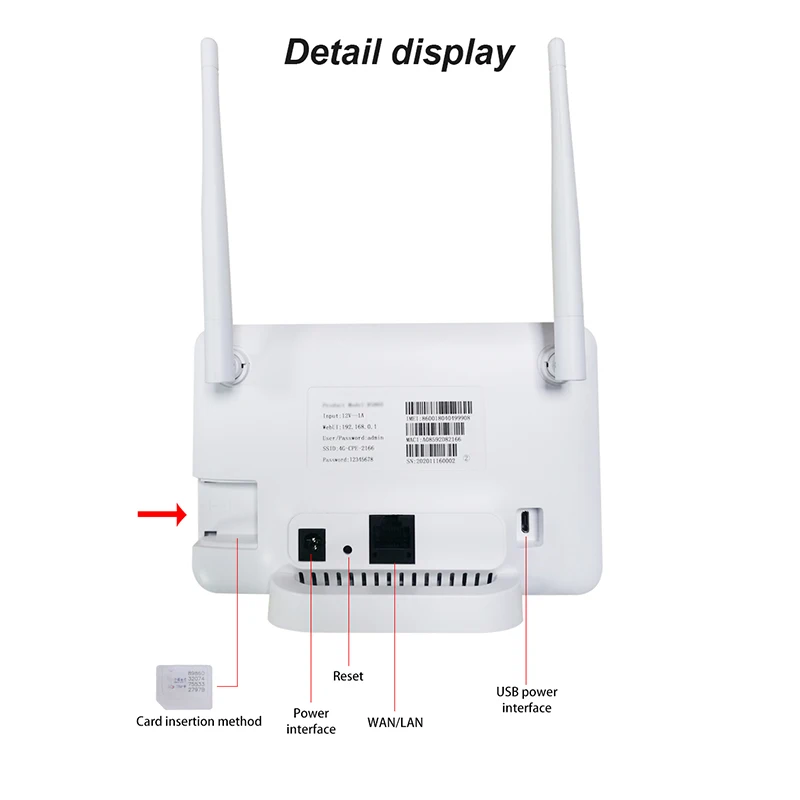 TIANJIE Univerzalno Odklenjena 4G LTE CPE Usmerjevalnik Modem RJ45 LAN WAN Zunanje Antene WiFi Brezžično dostopno Točko Z Režo za Kartico Sim