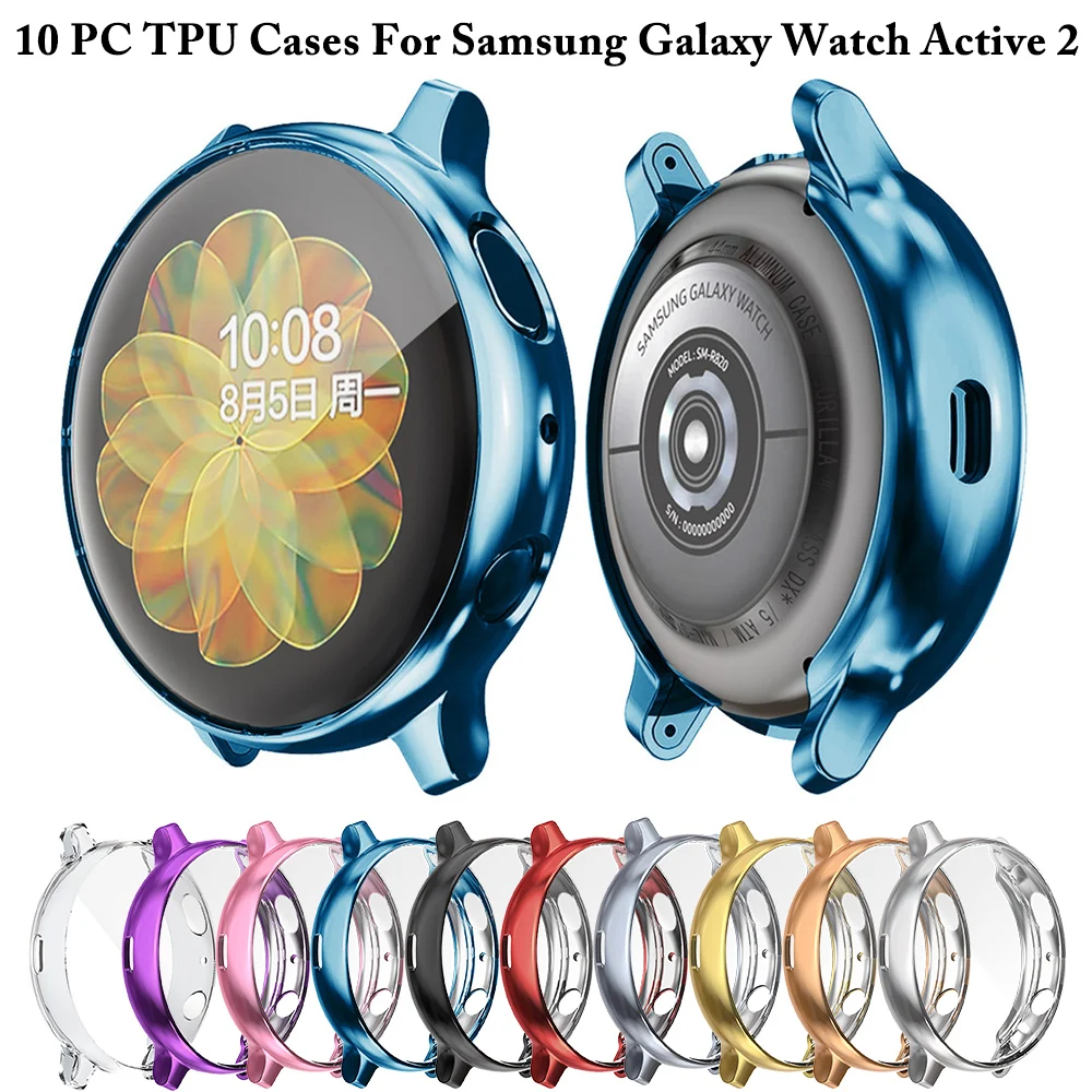 10 KOS Mehko TPU Screen Protector Watch Pokrovček za Samsung Galaxy Watch Aktivna 2 40 mm 44 Primeru Slim Odbijača Zaščitna Oprema