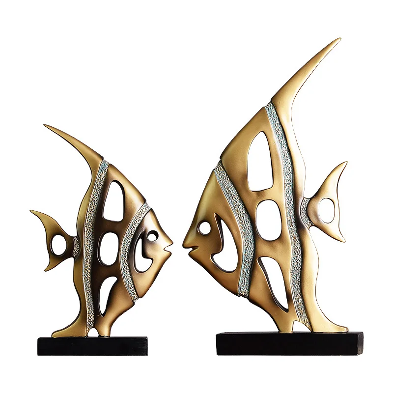 Velikosti Dekorativnih Ročno Bronasta Zlata Smole Ribe Figur za Poroka okraski Sodobno Dekoracijo Doma