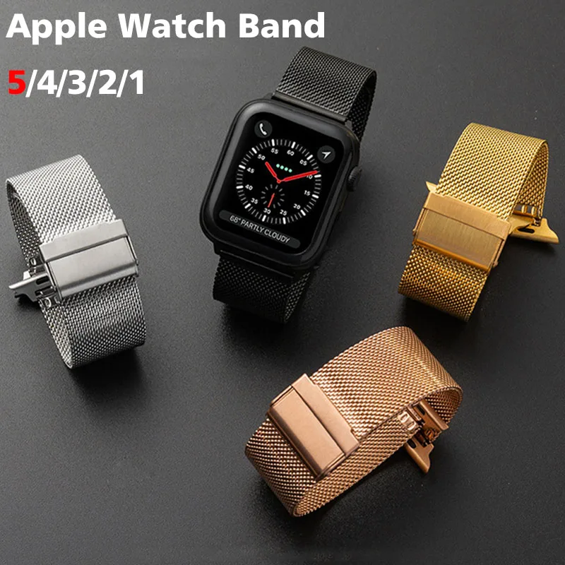 Milanese Watchband za Apple Watch 38 mm 42mm iz Nerjavečega Jekla, Zlata Ženske Moški 40 mm 44 Zapestnica Pasu Trak za iwatch 1 2 3 4 5
