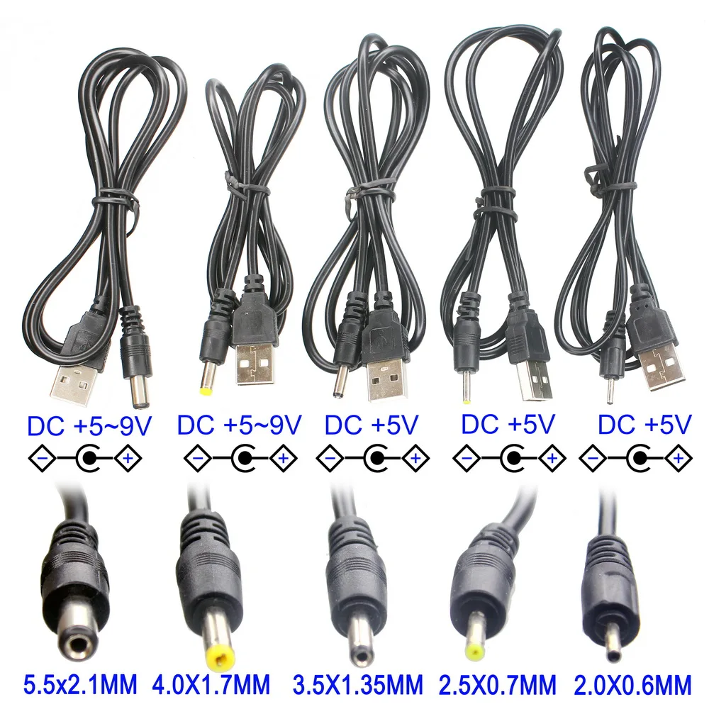 200pcs Vrata USB 2,0*0,6 mm 2.5*0.7 mm 3,5*1.35 mm 4,0*1,7 mm 5.5*2.1 mm 5V DC Sod Vtičnica za Napajalni Kabel Priključek
