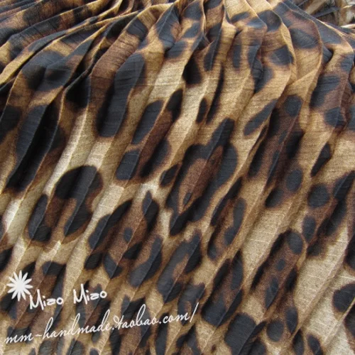 1psc Jeseni obleko krpo leopard organ Naguban Šifon tkanine shirt obleko debelo sub zdrobljeni(naguban 0,5 m)