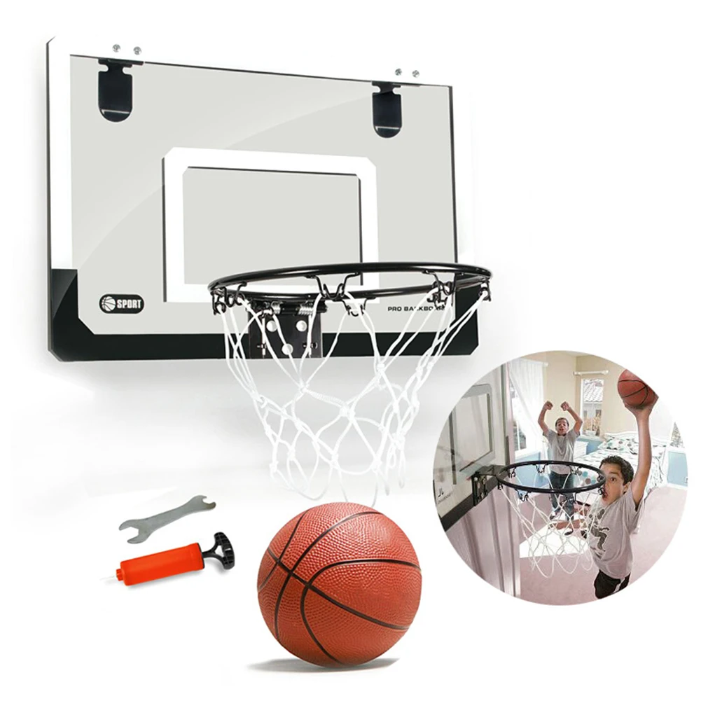 Prenosni Mini Košarka Otrok Visi Košarka ploča koša Notranja Vrata, Stenske Basket Ball Odbor Set s Črpalko Žogo
