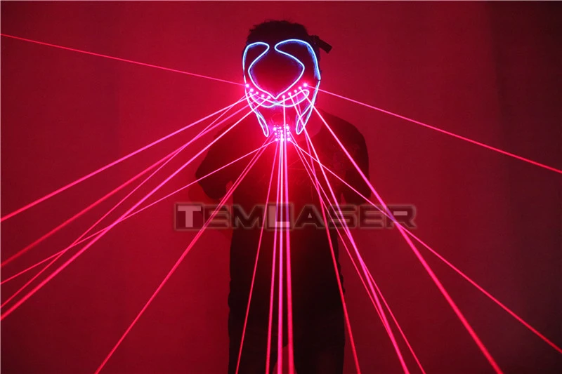 Rdeč Laser Masko Svetlobni Light Up Laserman Kažejo, Pustne Maske, Za Lasersko Fazi Kažejo, Plesalka DJ Pokrivala