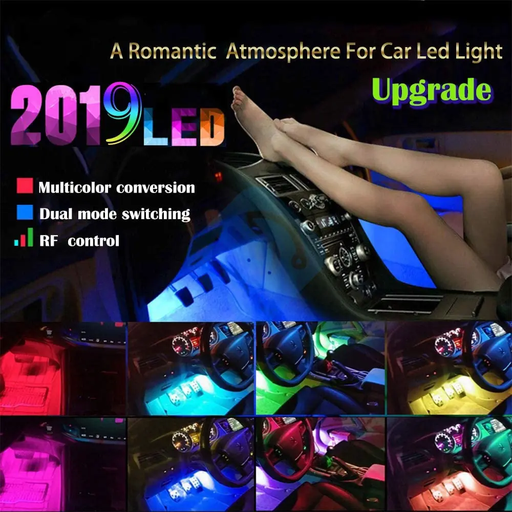 Led Avto Svetlobe Stopala Okolja Z vtičnico za Vžigalnik Ozadja Glasbenih Sinhronizacija Nadzor RGB Auto Notranje Dekorativne Vzdušje Luči