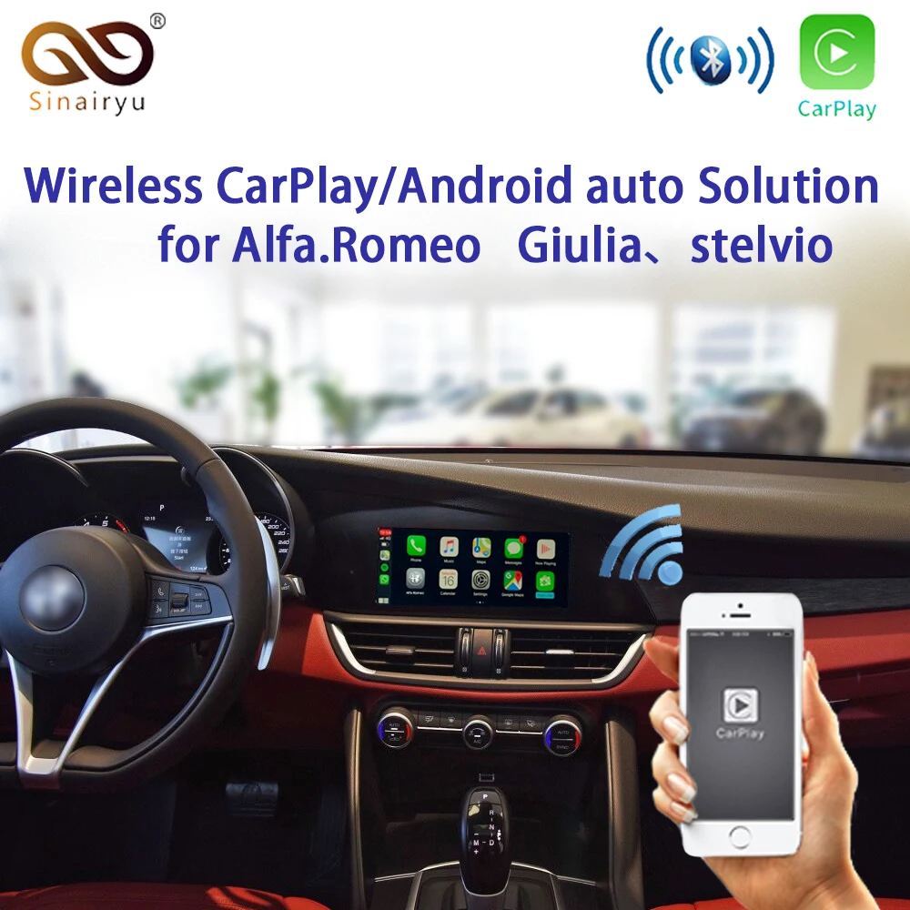 Brezžični CarPlay/AndroidAuto Smart Modul iSmart samodejno Brezžično CarPlay za Alfa Romeo Stelvio & Krajina 16-19 Modeli