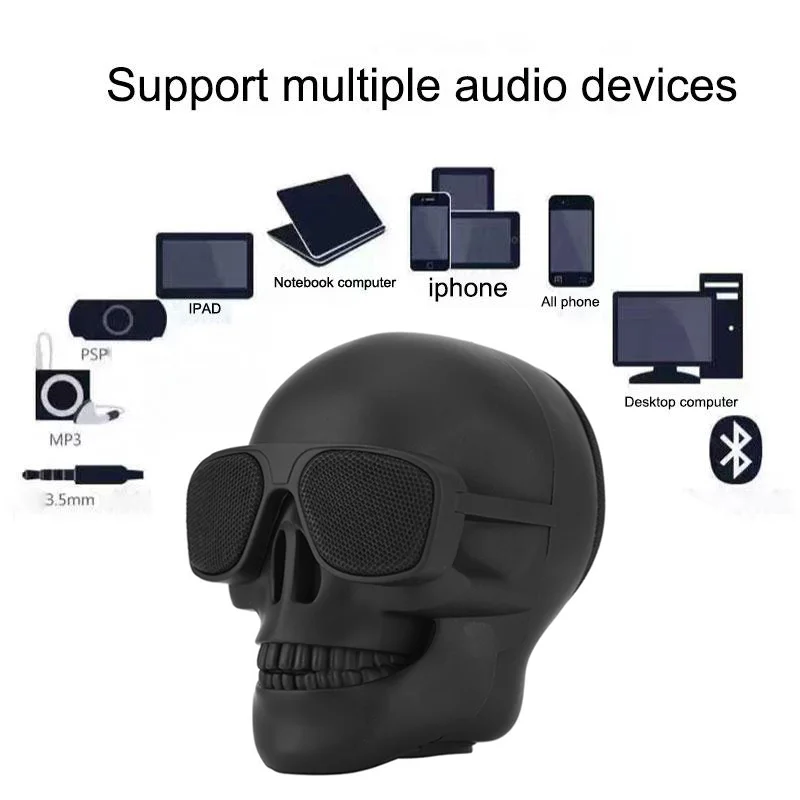 ZK50 Plating Lobanje prinaša dobička Brezžični Bluetooth Zvočnik HD Bas Stereo Surround LED Zvočnik Zunanji Mikrofon vhod TF Kartice Predvajalnik Glasbe