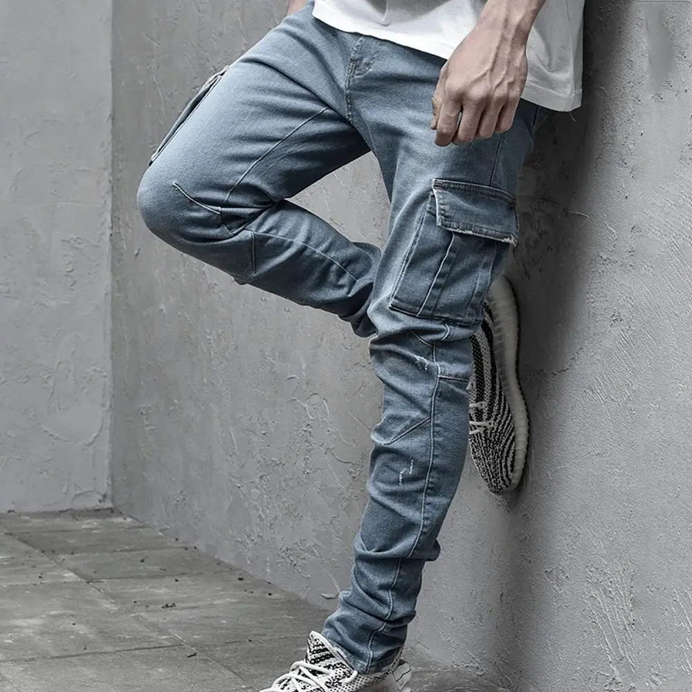 Moda Skinny Kavbojke Moški Priložnostne Žep Svinčnik Hlače Jeans Moške Oblačila Jogger Traper Hlače Ropa Hombre Priložnostne Denim Jeans Hlače