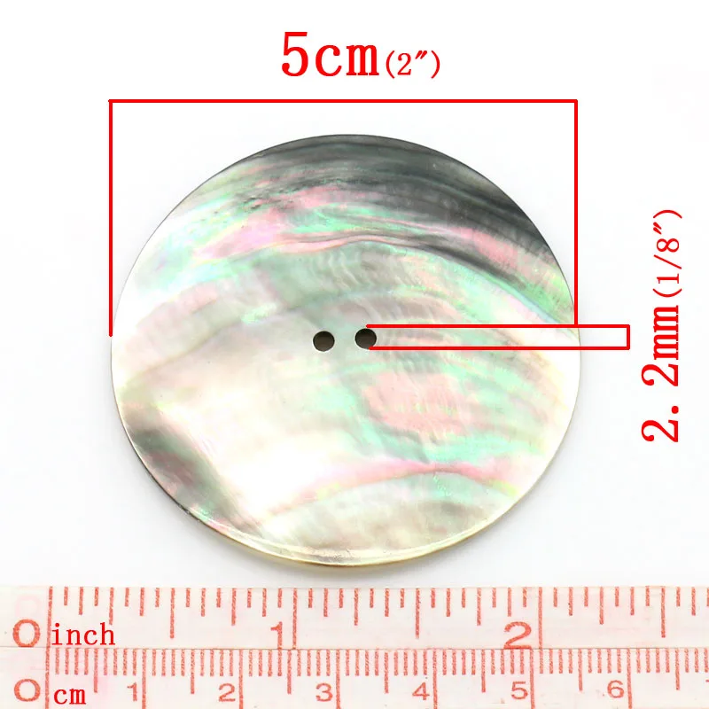 5 cm 2-luknja naravni Akoya pearl velike lupini gumbi za dekoracijo naravnih lupini obrti šivalni materiali 4PCs/set