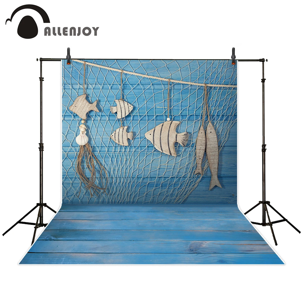 Allenjoy okolij za fotografiranje studiu blue woodboard otroka, novorojenčka lepe ribe rojstni dan ozadje prvotni načrt photocall