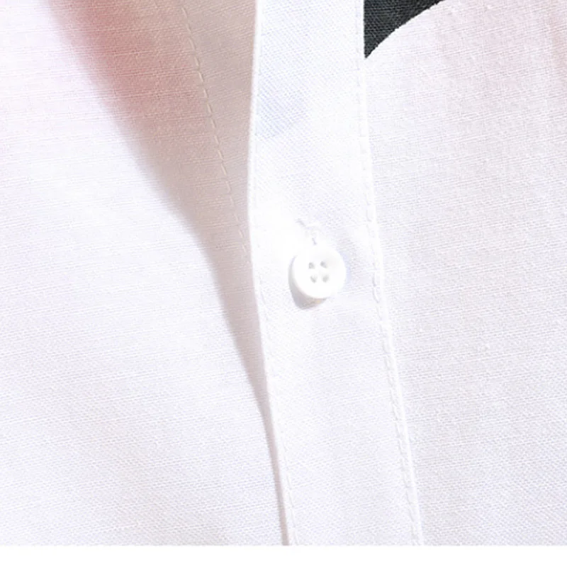Nov Trend Harajuku Stil Modni Moški Belo Srajco Priložnostne Mačka in Metulj Tiskane Bombažne Majice z Dolgimi Rokavi Camisa 4XL 5XL