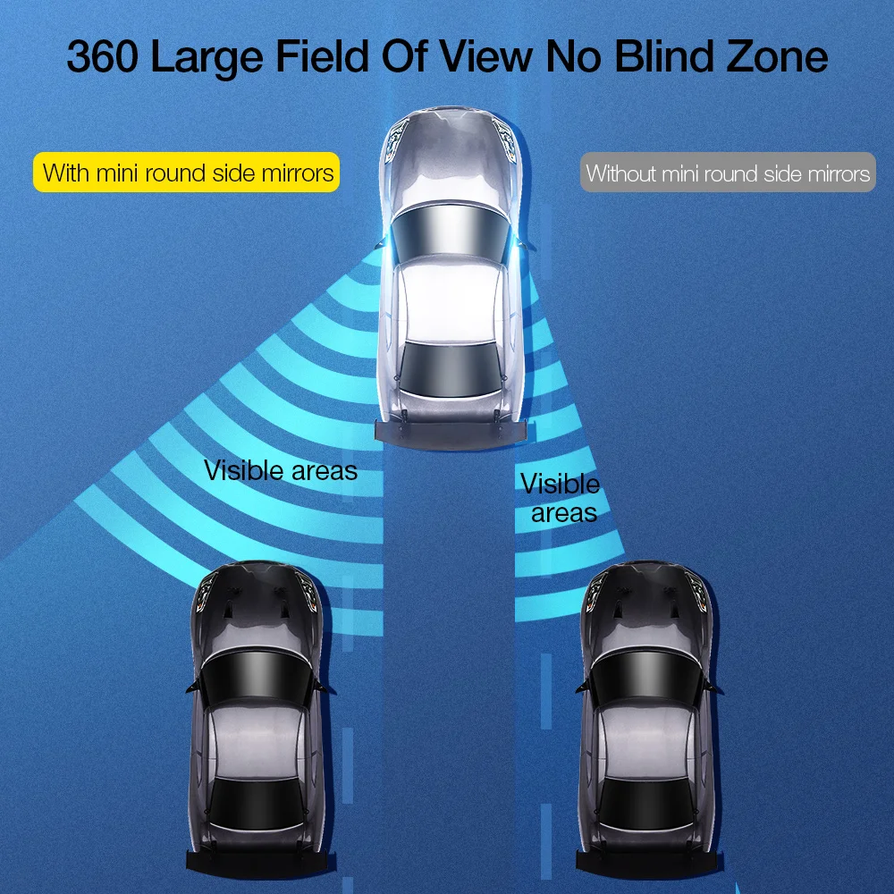 FLOVEME 2Pcs Avto Nosilec HD RearView Mirror Za Avto 360-Stopinjski Avto Ogledala širokokotni Avtomobilskih Slepa Pega Rimless Avto Ogledalo