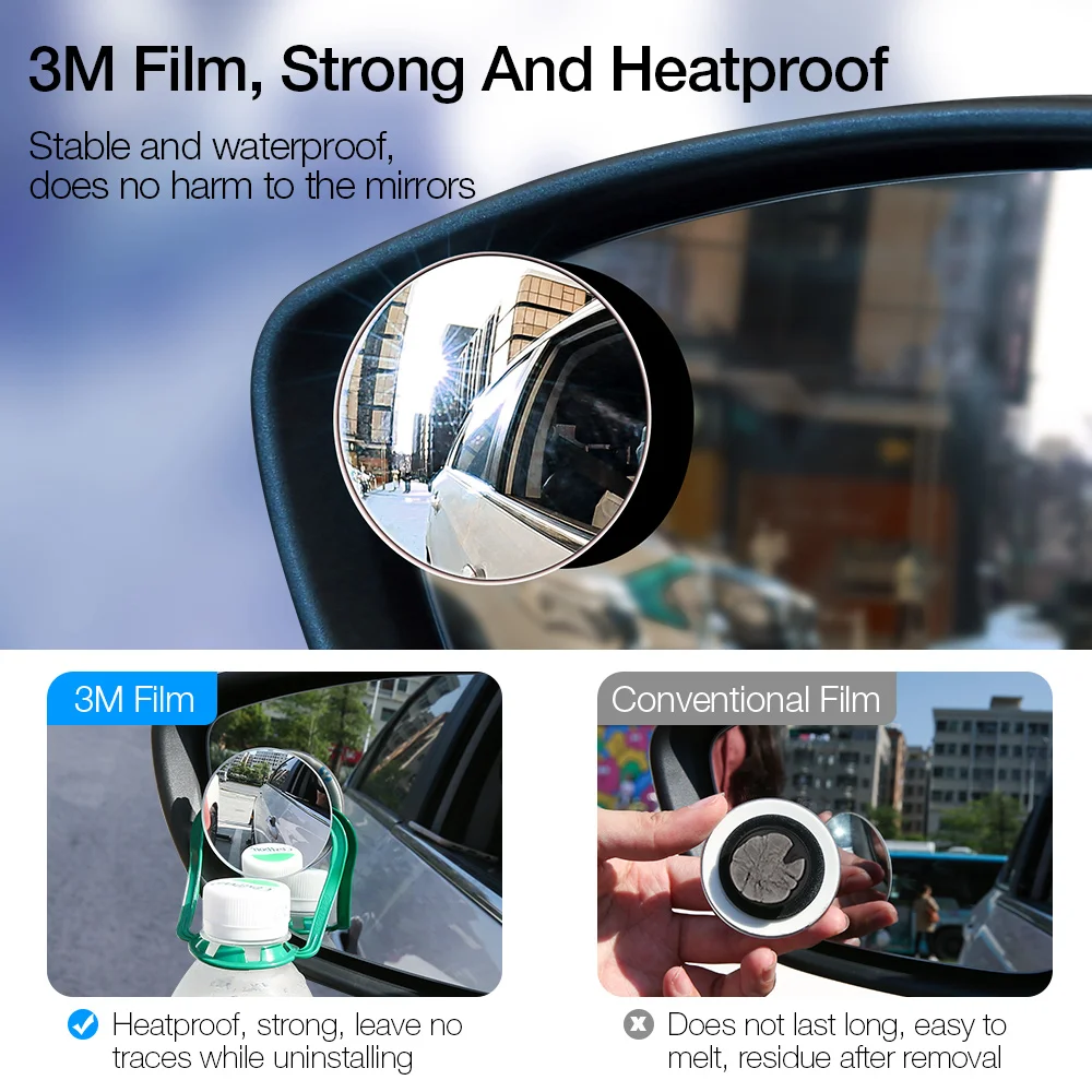 FLOVEME 2Pcs Avto Nosilec HD RearView Mirror Za Avto 360-Stopinjski Avto Ogledala širokokotni Avtomobilskih Slepa Pega Rimless Avto Ogledalo