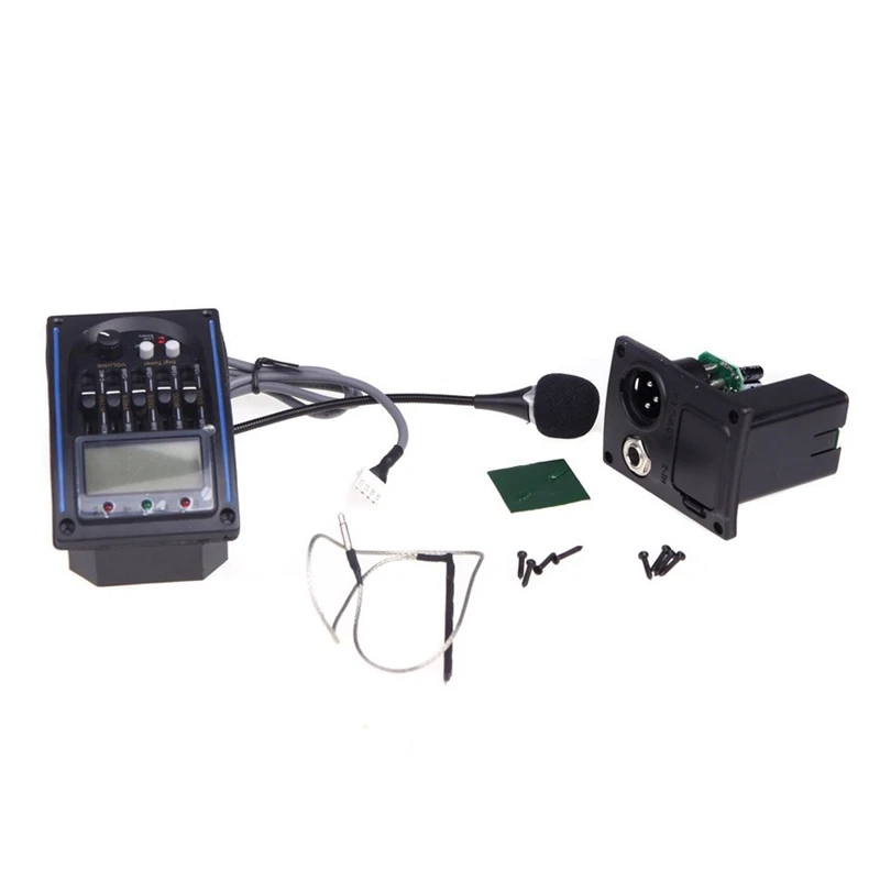 EQLC-5 5-Steznim EQ Izenačevalnik Sistem, Akustične Kitare, pre-amp Piezo Pickup LCD Sn Sprejemnik