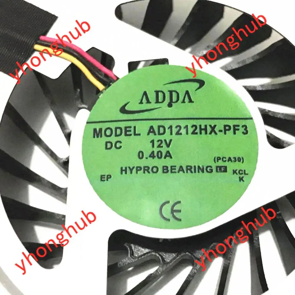 ADDA AD1212HX-PF3 PCA30 DC 12V 0.40 Strežnik Laptop Hladilni Ventilator