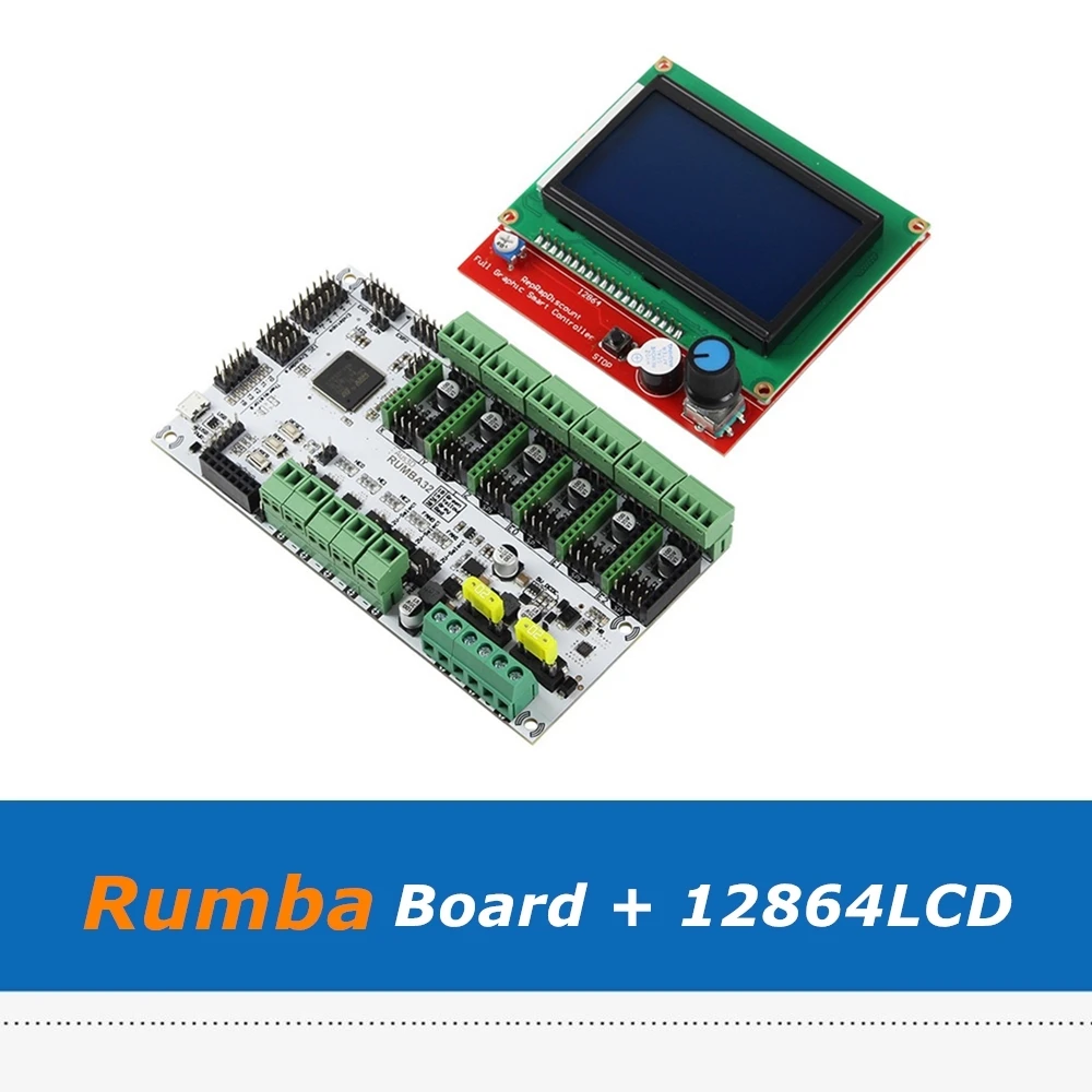 Nadgradnjo DIY RUMBA32 Rumba 32 Nadzorni Odbor + 12864LCD Zaslona Združljive z Jadrovnica 2.0 32Bit Za 3D Tiskalnik Dodatki