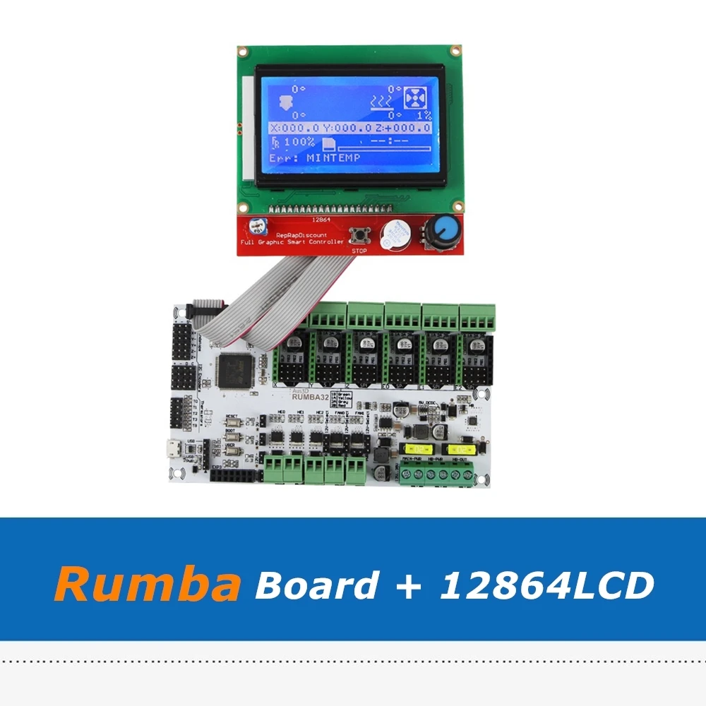 Nadgradnjo DIY RUMBA32 Rumba 32 Nadzorni Odbor + 12864LCD Zaslona Združljive z Jadrovnica 2.0 32Bit Za 3D Tiskalnik Dodatki