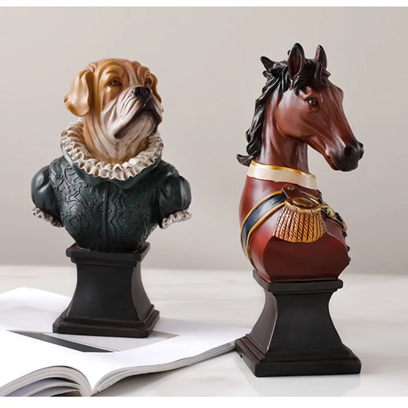 WU CHEN LONG Nordijska Ustvarjalne Živali Konj Splošno Figur Pes Gospod Kip Smolo Obrti Britpop Okraski Za Dom R3250
