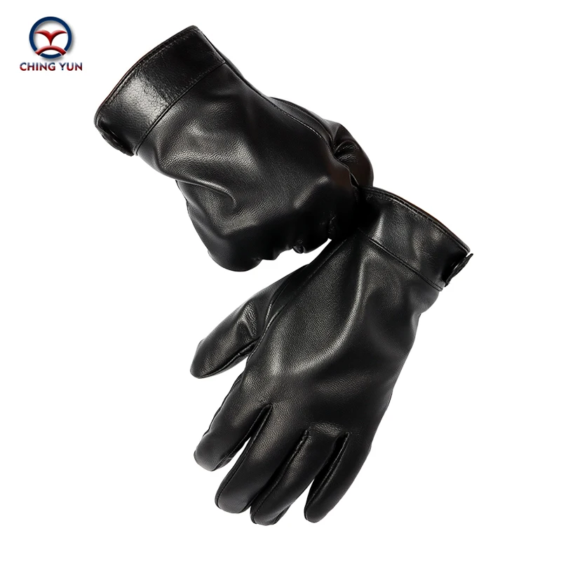 CHING YUN Nove Zimske človek ovčje usnje rokavice moški toplo mehko moške rokavice črne moške palčniki Flanela oblog velikosti rokavice