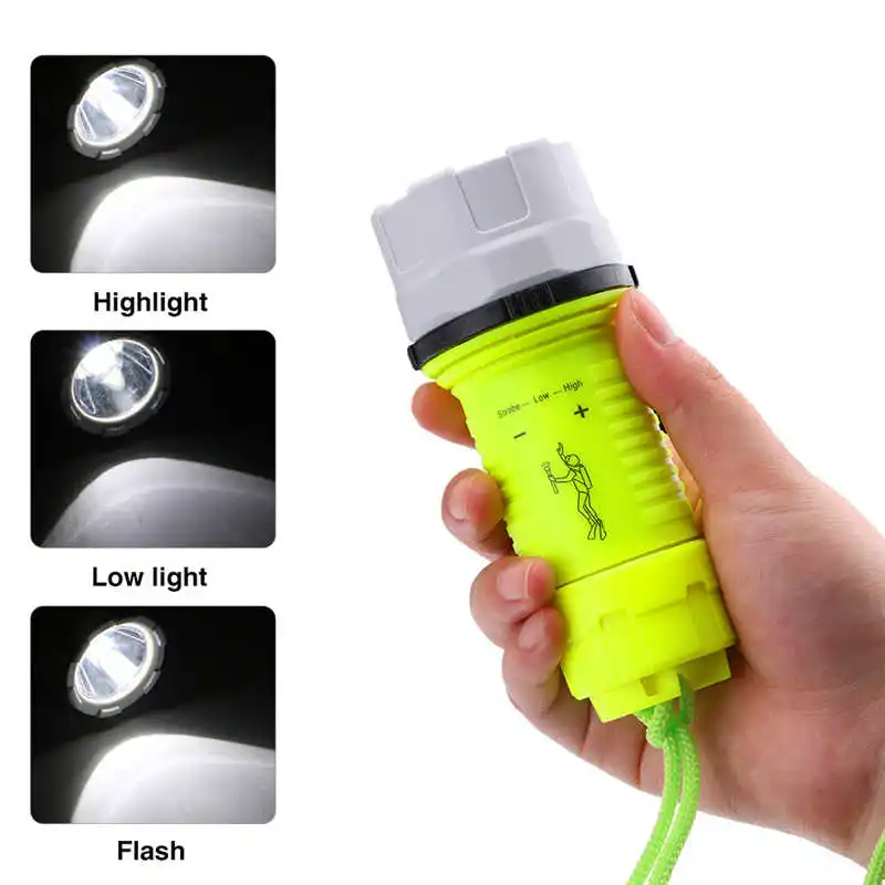 Zunanji močna led svetilka Podvodno LED Potapljaška Svetilka baterijska Svetilka Nepremočljiva Najnovejši za baterije aa #3o8