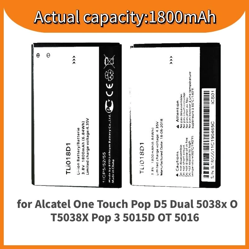 Supersedebat Bateria za Alcatel One Touch Pop D5 Dvojno 5038x OT5038X Pop 3 5015D OT 5016 Baterije Mobilnih TLi018D1 za ponovno Polnjenje