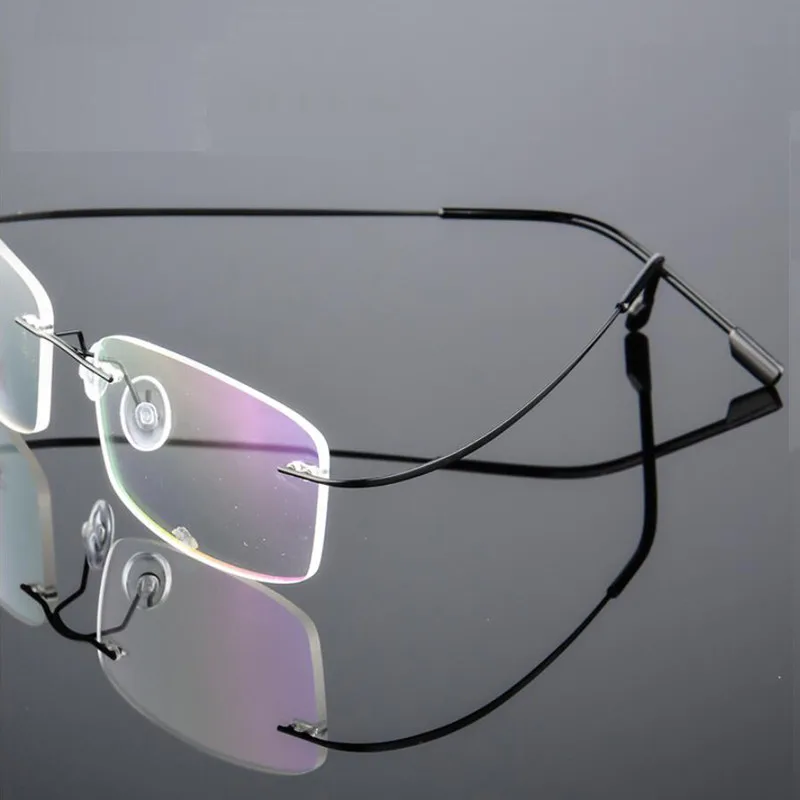 Brezvijačno Mens Titanove Zlitine Rimless Očala Okvirji , Ultra-lahkih Kratkovidnost Optični Okvir , Brezvijačno Očala brez okvirjev F861