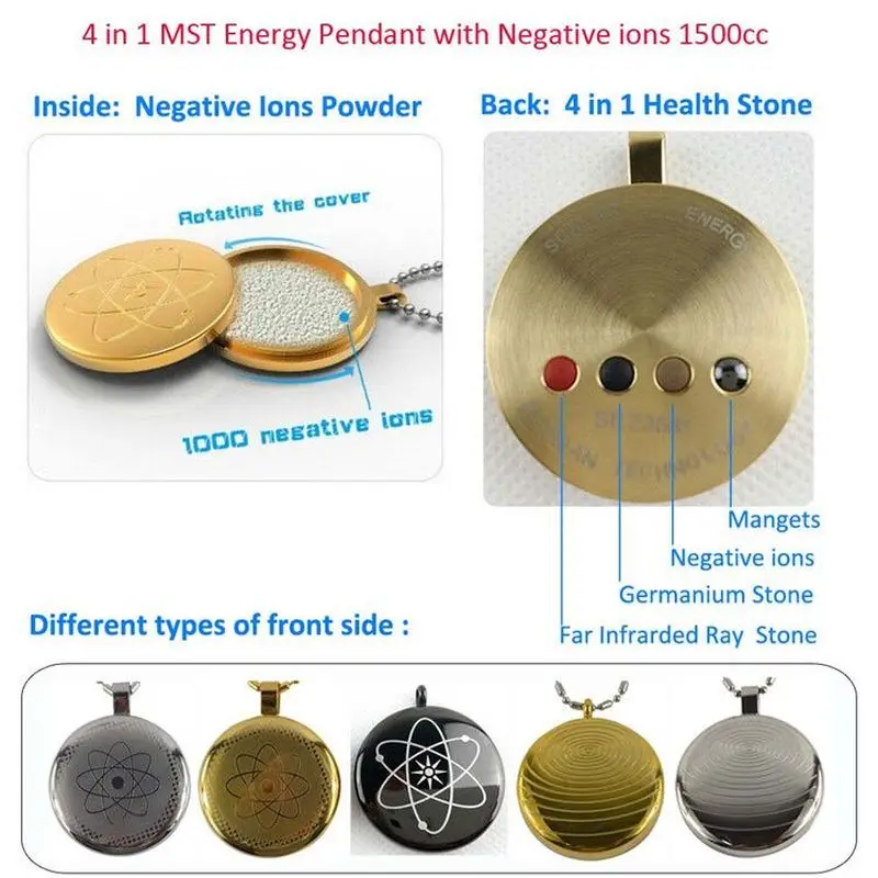 5 modelov Energije Kamen Obesek Negativni Ion Quantum Obesek Ogrlice