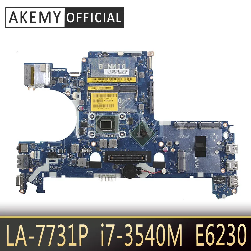 QAM00 LA-7731P I7-3540M ZA Dell latitude E6230 Prenosni računalnik z Matično ploščo CN-0WYWKH 0WYWKH WYWKH mainboard